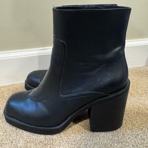 H&M Black Block Heel Ankle Boots